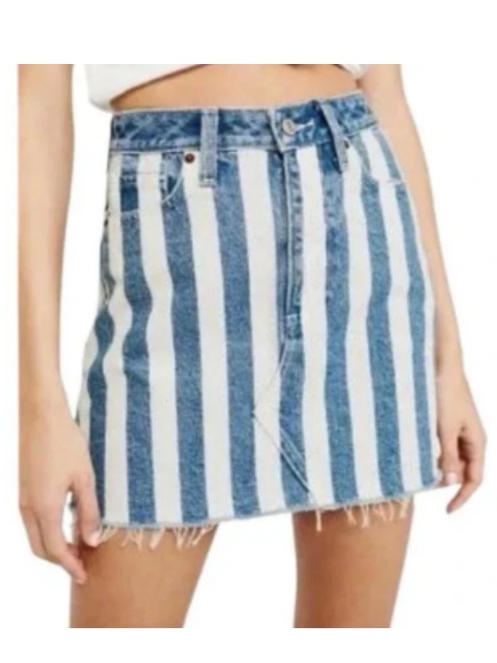Abercrombie Denim Striped Mini Skirt